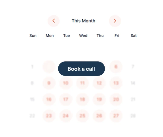 Mennr scheduling calendar, book a call